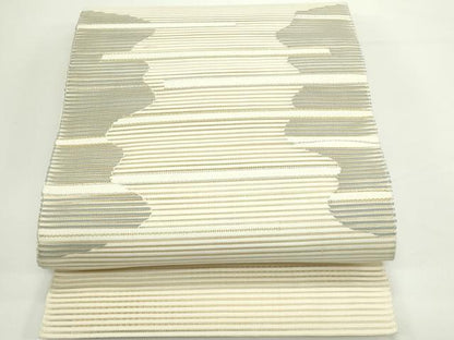 平和屋着物＊夏物　八寸名古屋帯　絽綴れ　霞文　金銀糸　正絹　逸品　CABJ9044rv