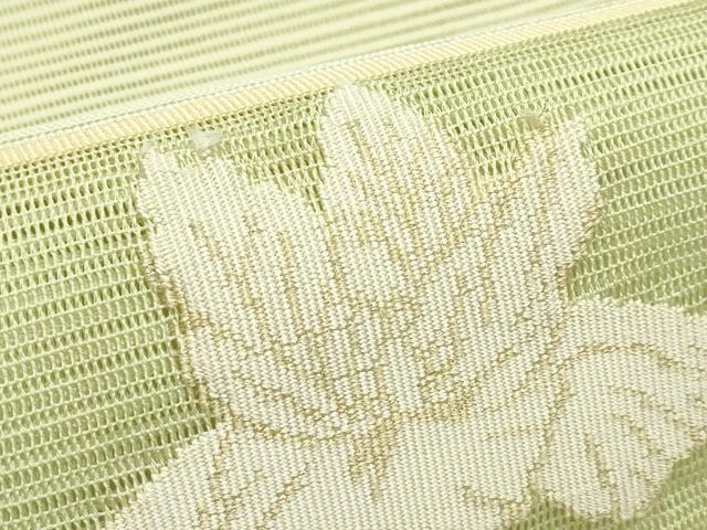 平和屋着物＊夏物　八寸名古屋帯　絽綴れ　草花文　金糸　正絹　逸品　CABJ9045rv