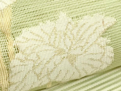 平和屋着物＊夏物　八寸名古屋帯　絽綴れ　草花文　金糸　正絹　逸品　CABJ9045rv