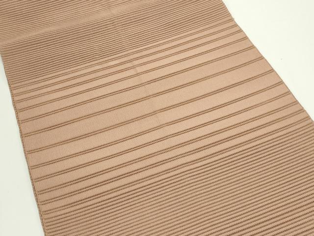 平和屋着物＊夏物　八寸名古屋帯　絽綴れ　丁字茶色　正絹　逸品　CABJ9046rv