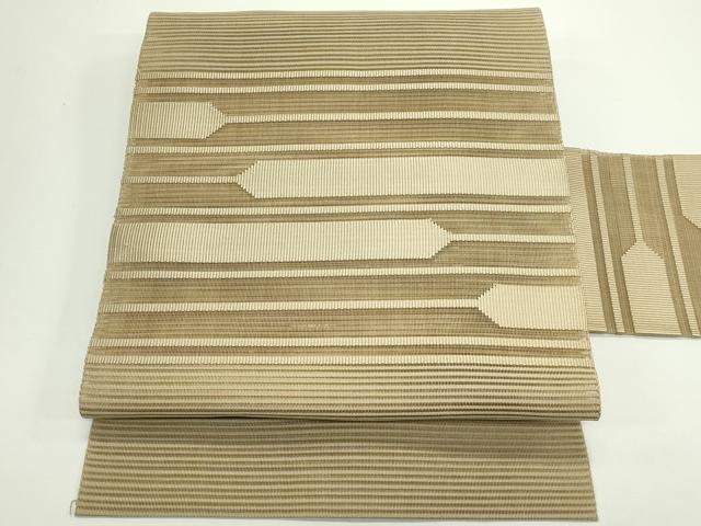 平和屋着物＊夏物　八寸名古屋帯　絽綴れ　横段文　正絹　逸品　CABJ9052rv