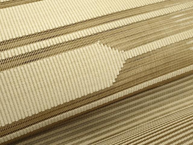 平和屋着物＊夏物　八寸名古屋帯　絽綴れ　横段文　正絹　逸品　CABJ9052rv