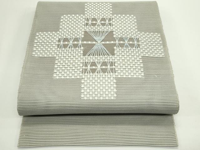 平和屋着物＊夏物　八寸名古屋帯　絽綴れ　幾何学文様　正絹　逸品　CABJ9053rv