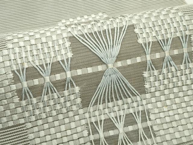 平和屋着物＊夏物　八寸名古屋帯　絽綴れ　幾何学文様　正絹　逸品　CABJ9053rv