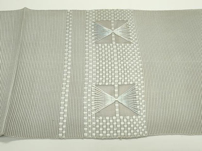 平和屋着物＊夏物　八寸名古屋帯　絽綴れ　幾何学文様　正絹　逸品　CABJ9053rv
