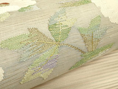 平和屋着物＊夏物　八寸名古屋帯　絽綴れ　草花文　金銀糸　正絹　逸品　CABJ9054rv