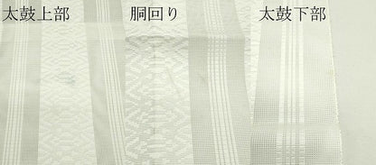 平和屋着物＊夏物　博多織　八寸名古屋帯　紗献上　生成り色　CABJ9073rv