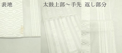 平和屋着物＊夏物　博多織　八寸名古屋帯　紗献上　生成り色　CABJ9076rv
