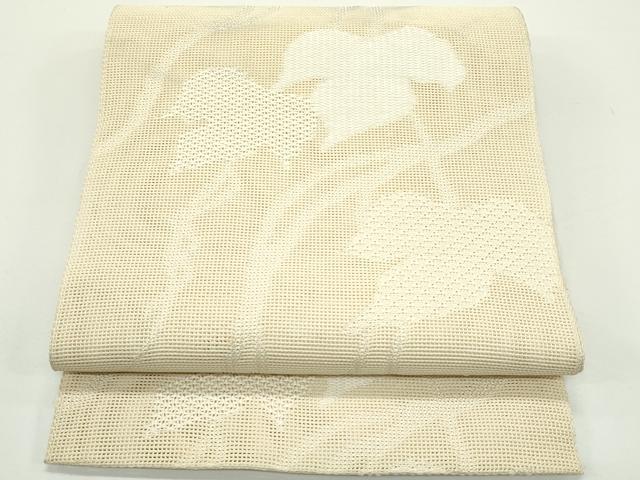 平和屋着物＊夏物　八寸名古屋帯　蔦の葉文　正絹　逸品　CABJ9093rv