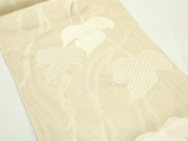平和屋着物＊夏物　八寸名古屋帯　蔦の葉文　正絹　逸品　CABJ9093rv