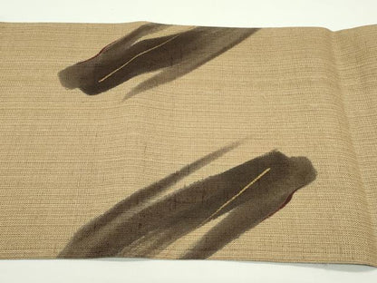 平和屋着物＊夏物　八寸名古屋帯　紬地　霞文　金彩　正絹　逸品　CABJ9094rv