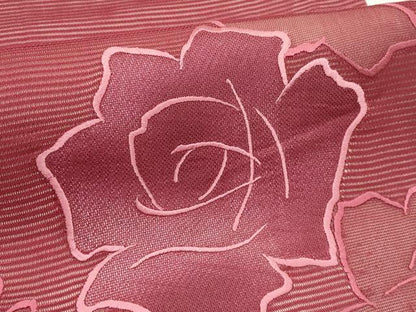 平和屋着物＊夏物　九寸名古屋帯　刺繍　薔薇　正絹　逸品　CABJ9101rv