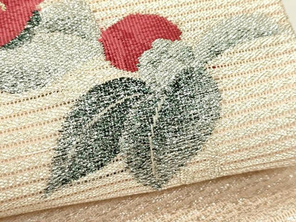 平和屋着物＊夏物　九寸名古屋帯　枝牡丹　金銀糸　正絹　逸品　CABJ9102rv