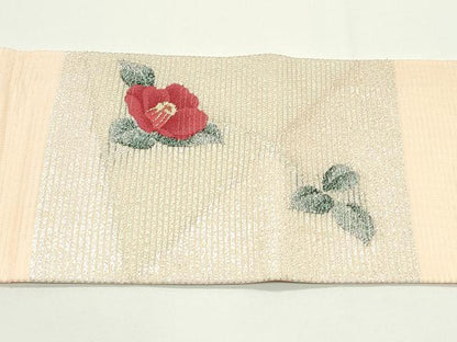 平和屋着物＊夏物　九寸名古屋帯　枝牡丹　金銀糸　正絹　逸品　CABJ9102rv