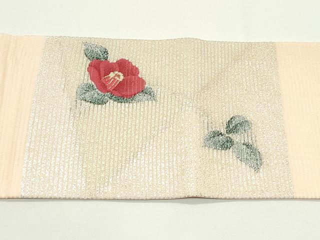 平和屋着物＊夏物　九寸名古屋帯　枝牡丹　金銀糸　正絹　逸品　CABJ9102rv