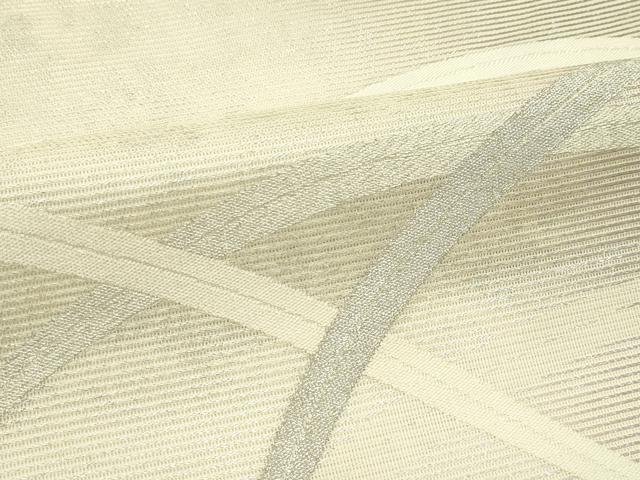 平和屋着物＊夏物　九寸名古屋帯　芝草文　銀糸　正絹　逸品　CABJ9103rv