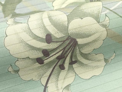 平和屋着物＊夏物　両面　全通柄　京袋帯　草花文　未使用　CABJ9115rv