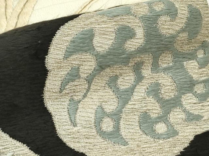 平和屋着物＊夏物　アンティーク　大正ロマン　丸帯　引き抜き帯　総手刺繍　扇面草花文　金銀糸　正絹　逸品　CABJ9116rv