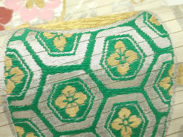平和屋着物＊夏物　アンティーク　大正ロマン　全通柄袋帯　立波小槌花文　金銀糸　正絹　逸品　CABJ9117rv