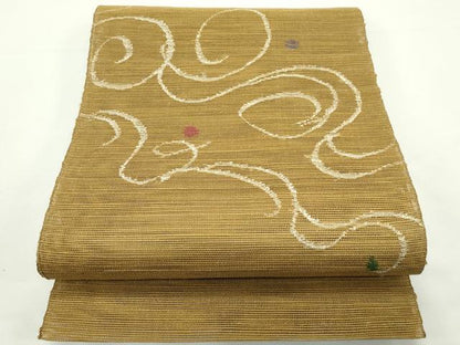 平和屋着物＊夏物　1854年創業　帯屋捨松　八寸名古屋帯　抽象文　正絹　逸品　CABJ9122rv