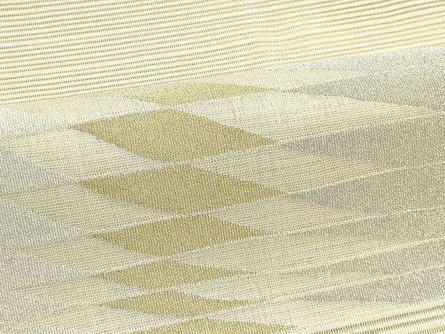 平和屋着物＊夏物　八寸名古屋帯　絽綴れ　菱文様　金銀糸　正絹　逸品　CABJ9124rv