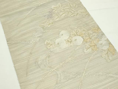 平和屋着物＊夏物　西陣　八寸名古屋帯　菊　金銀糸　正絹　逸品　CABJ9127rv