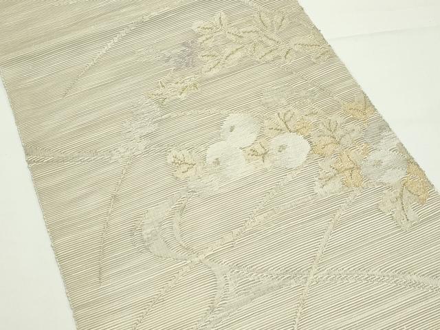 平和屋着物＊夏物　西陣　八寸名古屋帯　菊　金銀糸　正絹　逸品　CABJ9127rv