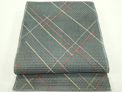 平和屋着物＊夏物　八寸名古屋帯　羅　抽象文　正絹　逸品　CABJ9130rv