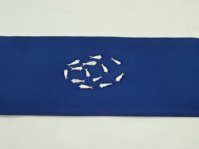平和屋着物＊夏物　絽塩瀬　九寸名古屋帯　魚　正絹　逸品　CABJ9133rv