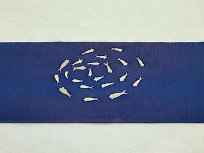 平和屋着物＊夏物　絽塩瀬　九寸名古屋帯　魚　正絹　逸品　CABJ9133rv