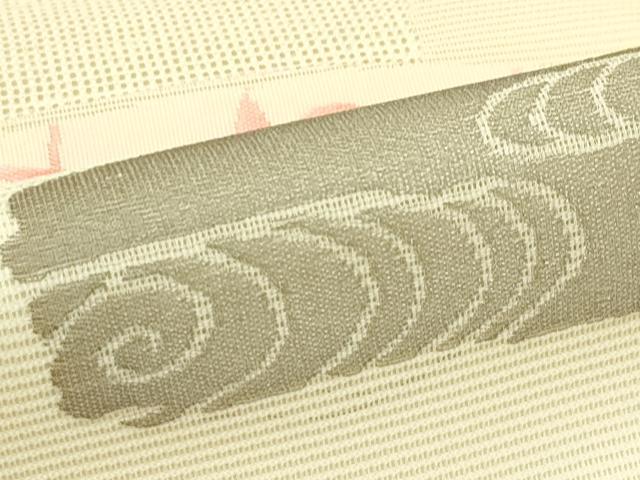 平和屋着物＊夏物　九寸名古屋帯　杜若　銀糸　正絹　逸品　CABJ9137rv