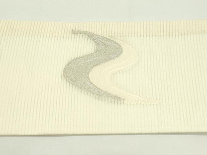 平和屋着物＊夏物　九寸名古屋帯　流水文　金銀糸　正絹　逸品　CABJ9139rv