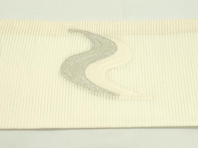 平和屋着物＊夏物　九寸名古屋帯　流水文　金銀糸　正絹　逸品　CABJ9139rv