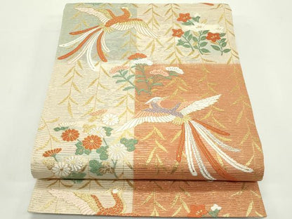 平和屋着物＊夏物　六通柄袋帯　唐織　鳳凰秋草文　金銀糸　正絹　逸品　CABJ9142rv