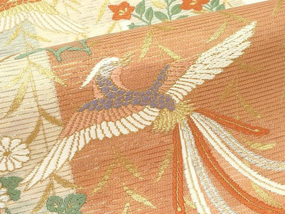 平和屋着物＊夏物　六通柄袋帯　唐織　鳳凰秋草文　金銀糸　正絹　逸品　CABJ9142rv