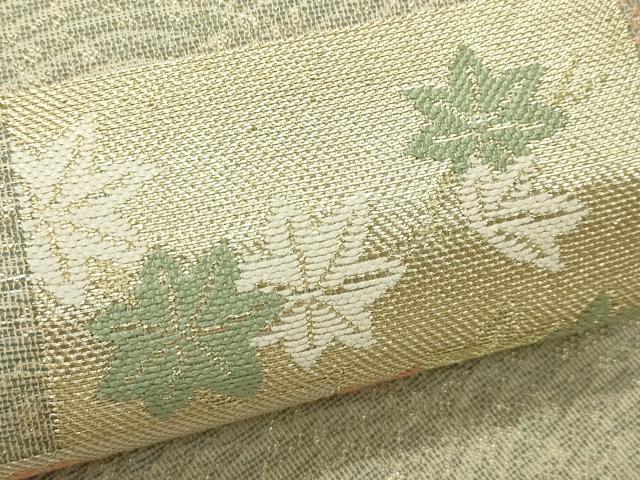 平和屋着物＊夏物　六通柄袋帯　色紙重ね秋草文　金銀糸　正絹　逸品　CABJ9143rv