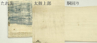 平和屋着物＊夏物　八寸名古屋帯　草花文　正絹　逸品　CABJ9146rv