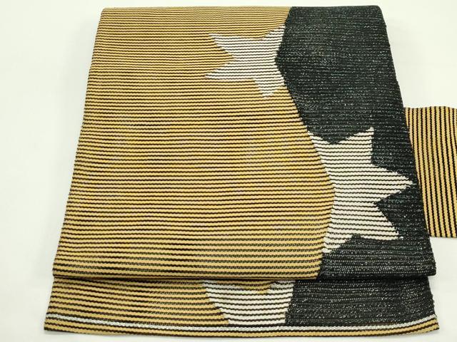平和屋着物＊夏物　八寸名古屋帯　絽綴れ　星　銀糸　正絹　逸品　CABJ9148rv