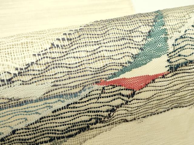 平和屋着物＊夏物　八寸名古屋帯　抽象文　正絹　逸品　未使用　CABJ9151rv