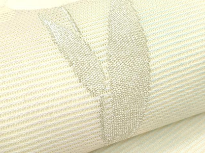 平和屋着物＊夏物　九寸開き名古屋帯　杜若　銀糸　正絹　逸品　CABJ9160rv