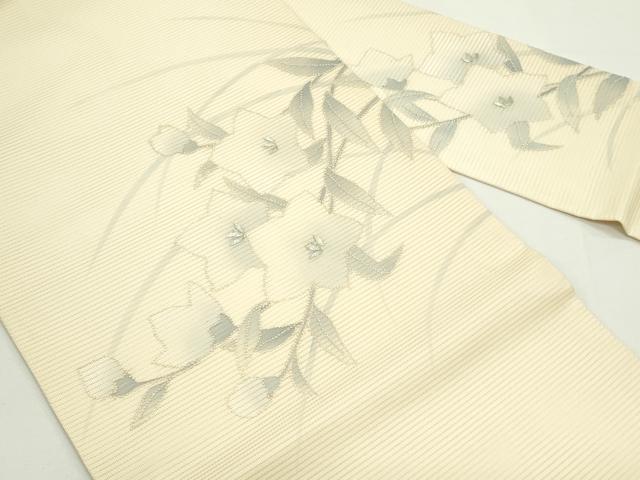 平和屋着物＊夏物　九寸名古屋帯　相良刺繍　桔梗　銀糸　正絹　逸品　CABJ9164rv