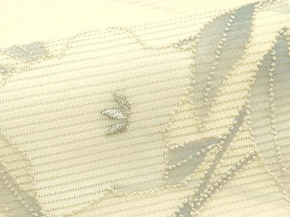 平和屋着物＊夏物　九寸名古屋帯　相良刺繍　桔梗　銀糸　正絹　逸品　CABJ9164rv