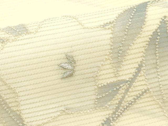 平和屋着物＊夏物　九寸名古屋帯　相良刺繍　桔梗　銀糸　正絹　逸品　CABJ9164rv