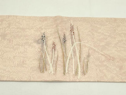平和屋着物＊夏物　九寸名古屋帯　草木文　金銀糸　正絹　逸品　CABJ9166rv