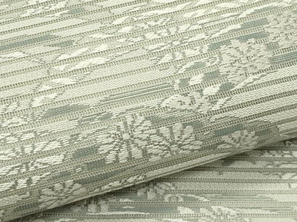 平和屋着物＊夏物　九寸名古屋帯　袋野つづれ　雪芝菊文　正絹　逸品　CABJ9167rv