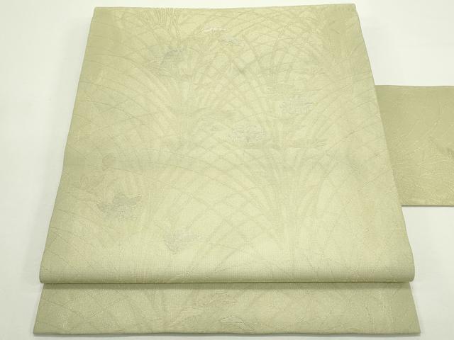 平和屋着物＊夏物　九寸名古屋帯　秋草文　金銀糸　正絹　逸品　CABJ9171rv