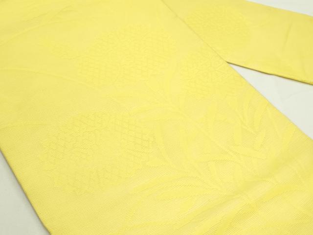 平和屋着物＊夏物　九寸名古屋帯　黄支子色　正絹　逸品　CABJ9173rv