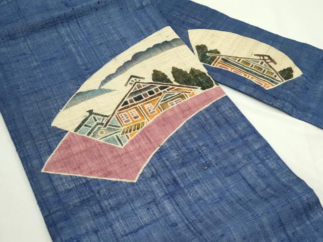 平和屋着物＊夏物　九寸名古屋帯　作家物　紬地　風景文　正絹　逸品　未使用　CABJ9178rv
