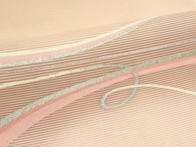 平和屋着物＊夏物　九寸名古屋帯　抽象文　銀糸　正絹　逸品　CABJ9180rv