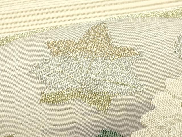 平和屋着物＊夏物　八寸名古屋帯　絽綴れ　楓　牡丹　金銀糸　正絹　逸品　CABJ9181rv